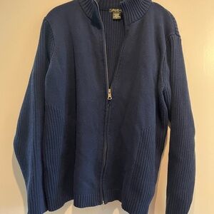 Eddie Bauer Men's Navy Zip-Up Sweater